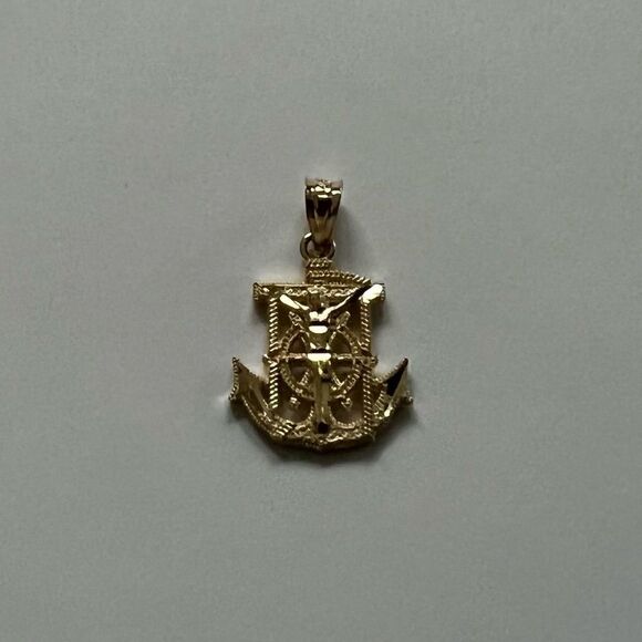 14k Solid Gold anchor Charm | Religious Charm | Birthday Gift | Real Gold | - Picture 4 of 10